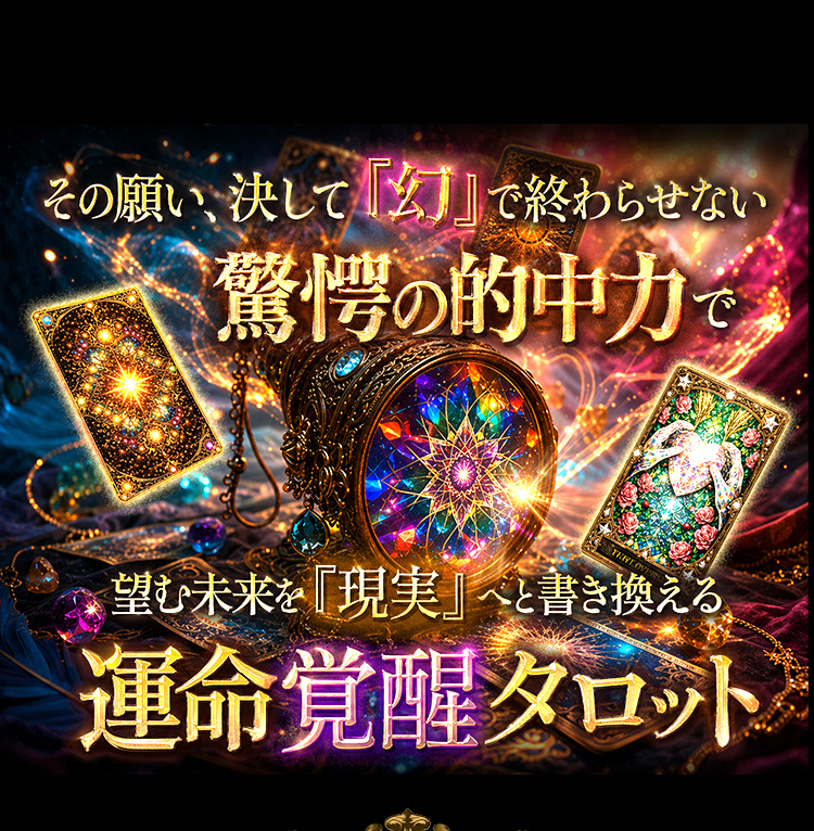 その願い、決して「幻」で終わらせない驚愕の的中力で望む未来を「現実」へと書き換える運命覚醒タロット